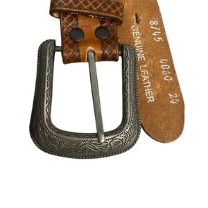 Toddler Brown Leather Belt with Silver Buckle